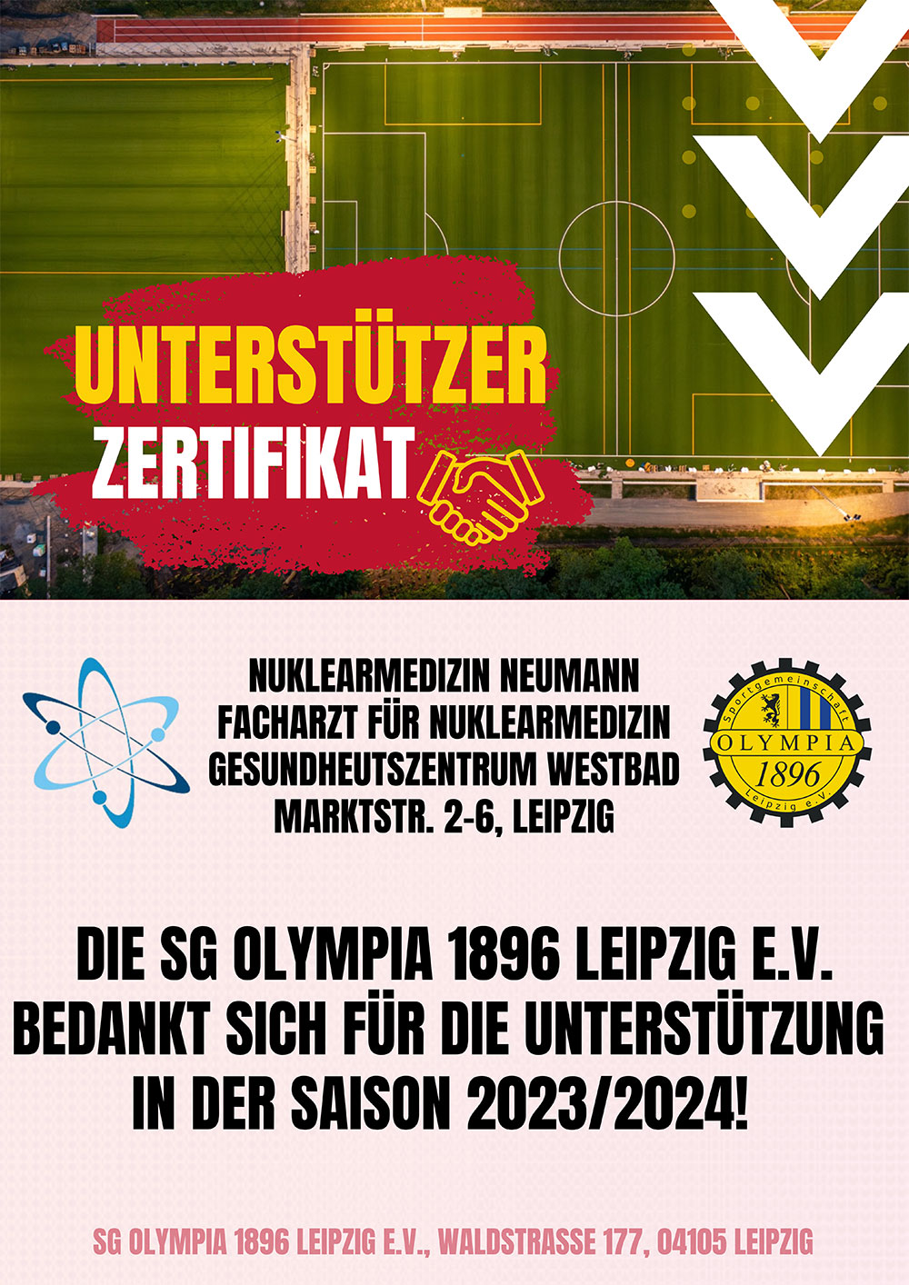 Nuklearmedizin Neumann unterstützt den SG Olympia 1896 Leipzig e.V.